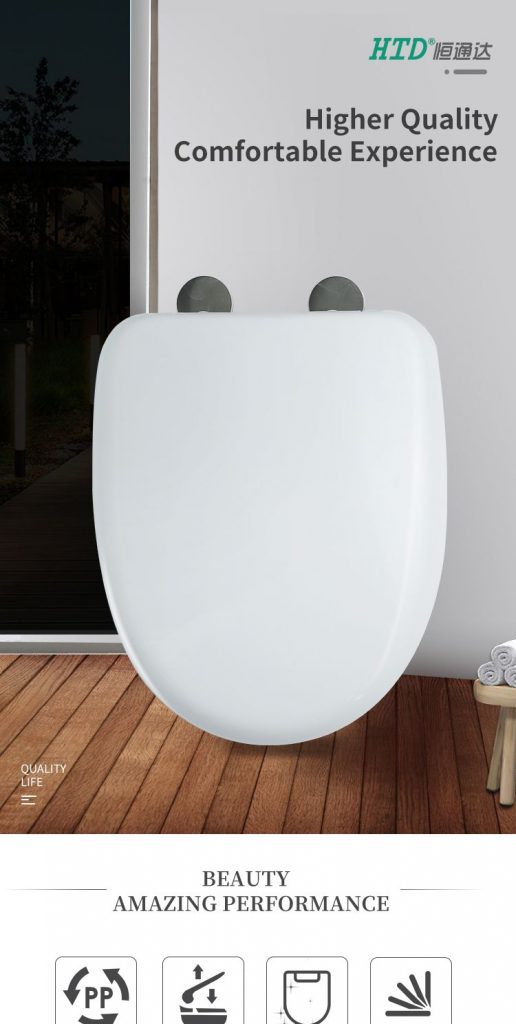 Toilet Seat Quick Release Soft Close U Shape PP Adjustable Length